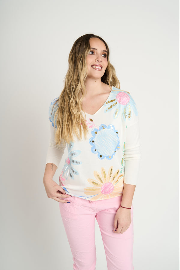 Polera Mujer Tea Cielo Lineatre
