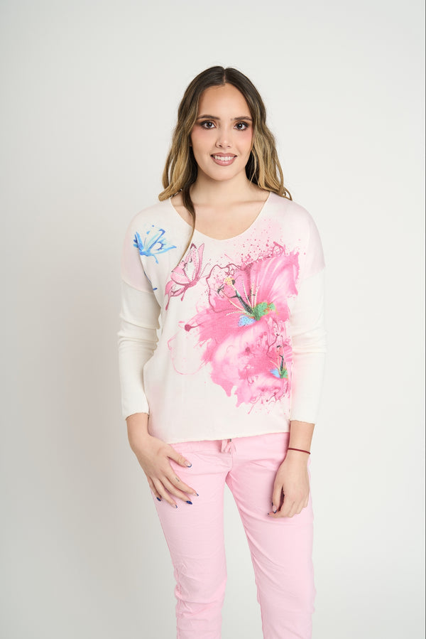 Polera Mujer Violeta Rosa Lineatre