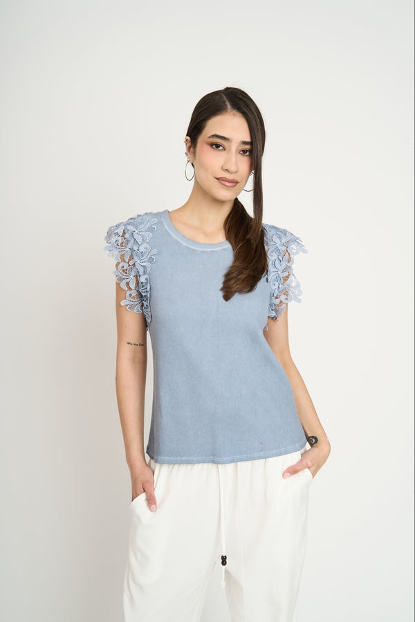 Polera Mujer Regina Sin manga Jeans Lineatre