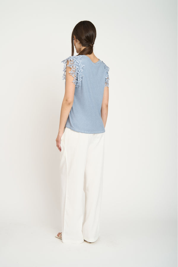 Polera Mujer Regina Sin manga Jeans Lineatre