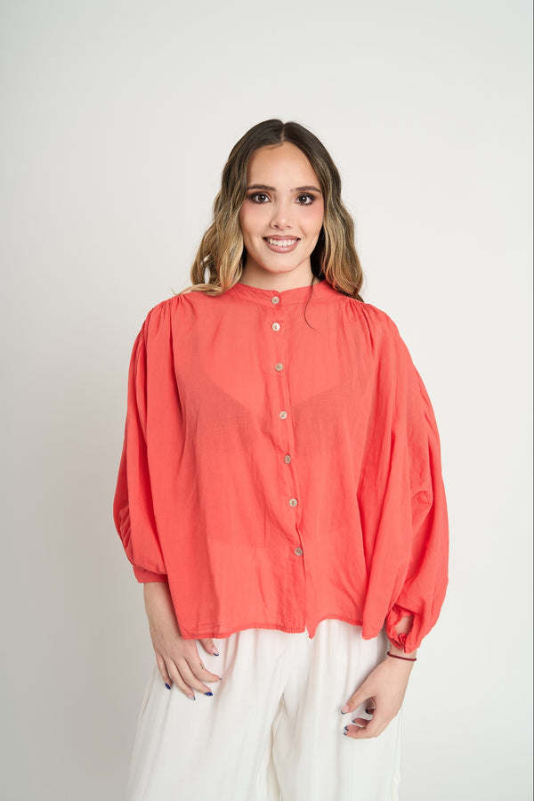 Polera Mujer Gemma Manga corta Beige Lineatre