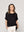 Polera Mujer Orieta Básica Manga Corta Con Amarra Lateral Negra Lineatre