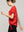 Polera Mujer Orieta Básica Manga Corta Con Amarra Lateral Roja Lineatre