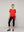 Polera Mujer Orieta Básica Manga Corta Con Amarra Lateral Roja Lineatre
