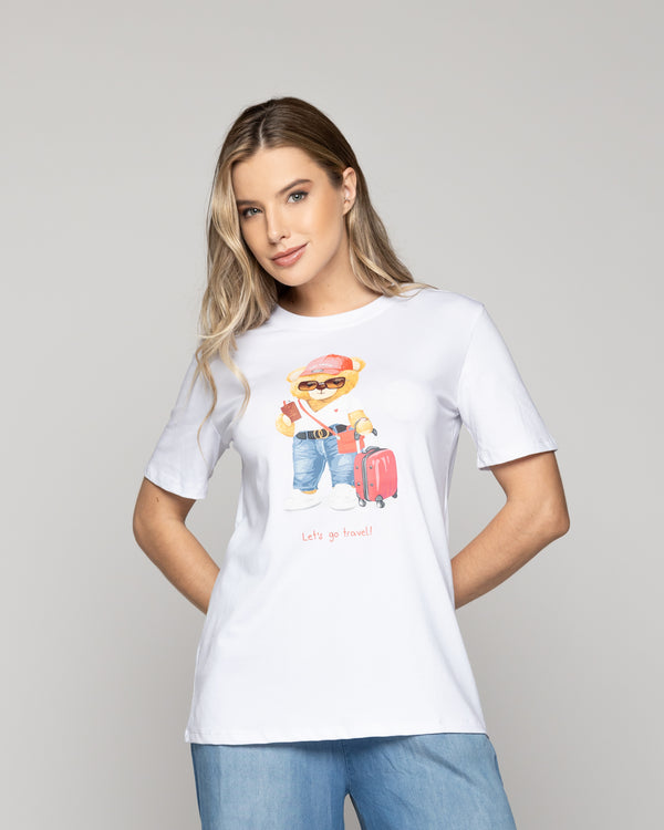 Polera Mujer Ovidia Básica Estampado Oso Lineatre