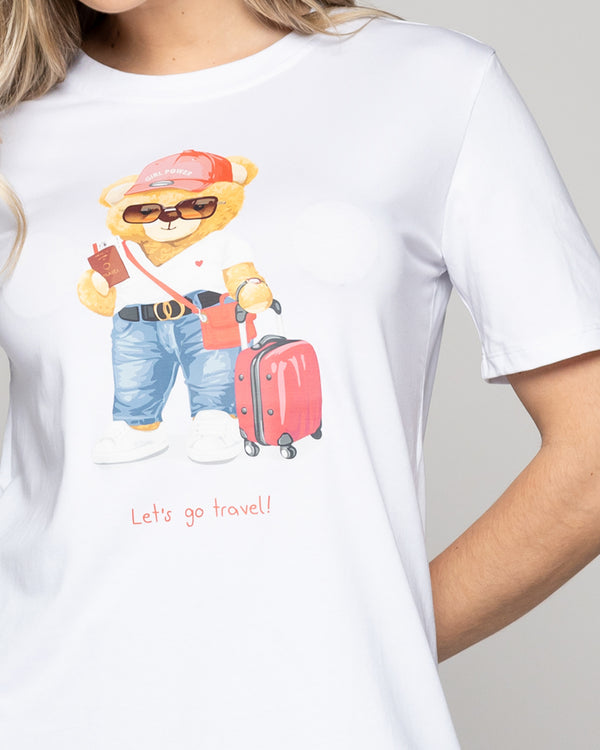 Polera Mujer Ovidia Básica Estampado Oso Lineatre