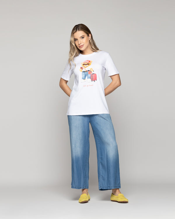 Polera Mujer Ovidia Básica Estampado Oso Lineatre