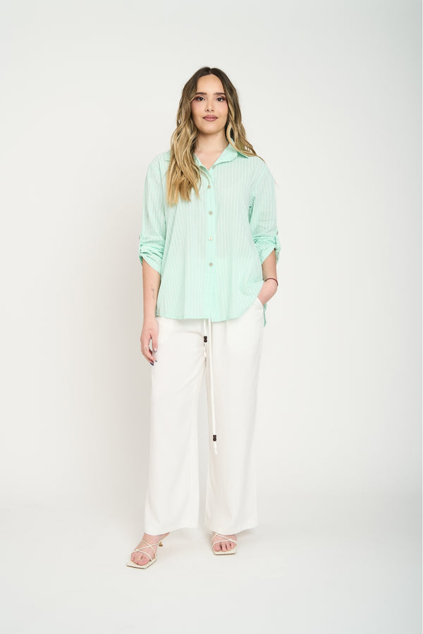 Polera Mujer Celeste Agua Lineatre