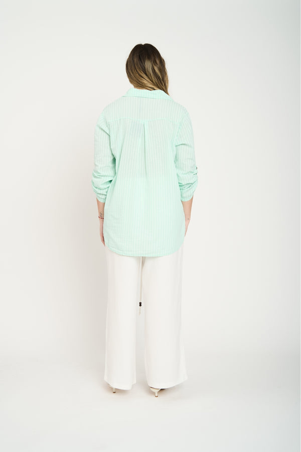 Polera Mujer Celeste Agua Lineatre