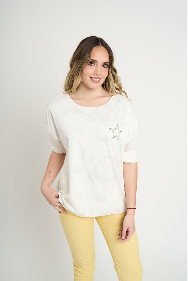 Polera Mujer Rita Manga larga Blanco Lineatre