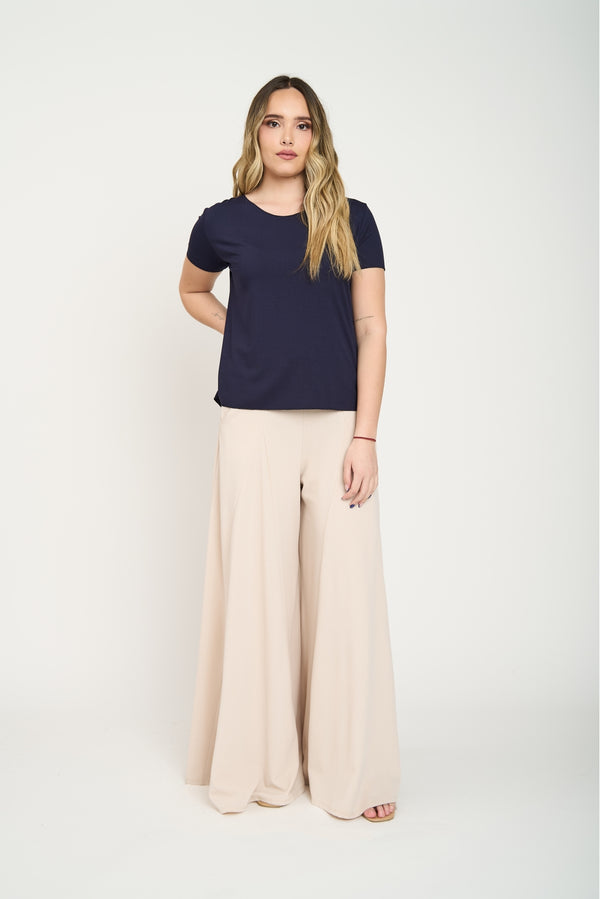 Polera Mujer Flor Azul Lineatre