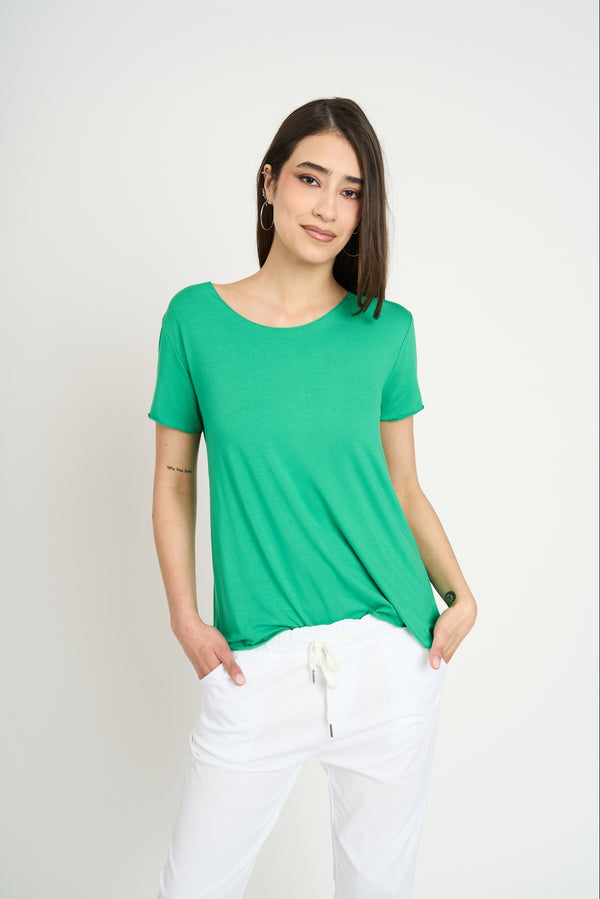 Polera Mujer Flor Verde Lineatre