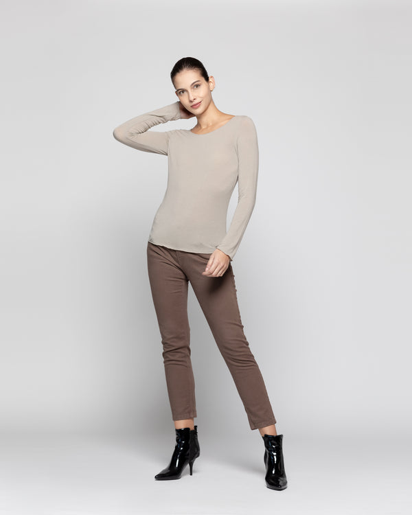 Polera Mujer Donata  Café Lineatre