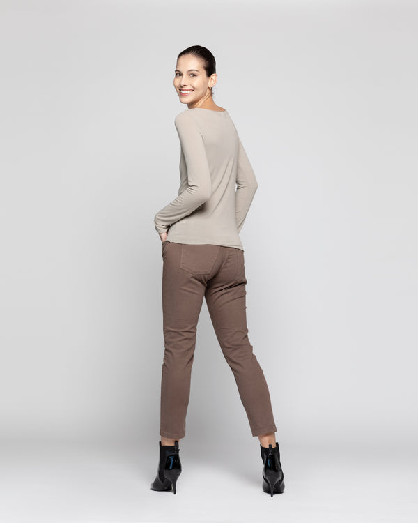 Polera Mujer Donata  Café Lineatre