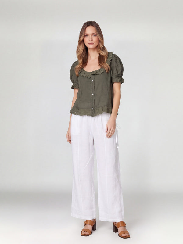 Polera Mujer Rafaela Manga corta Militar Lineatre