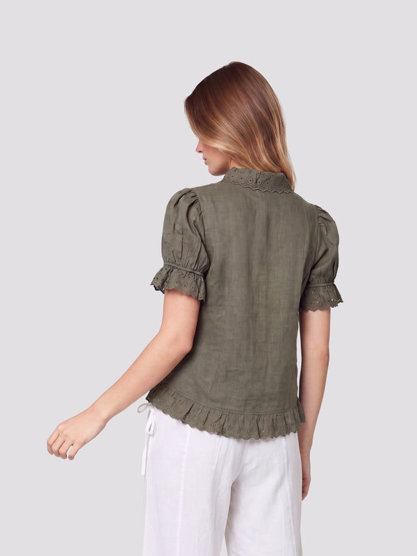 Polera Mujer Rafaela Manga corta Militar Lineatre
