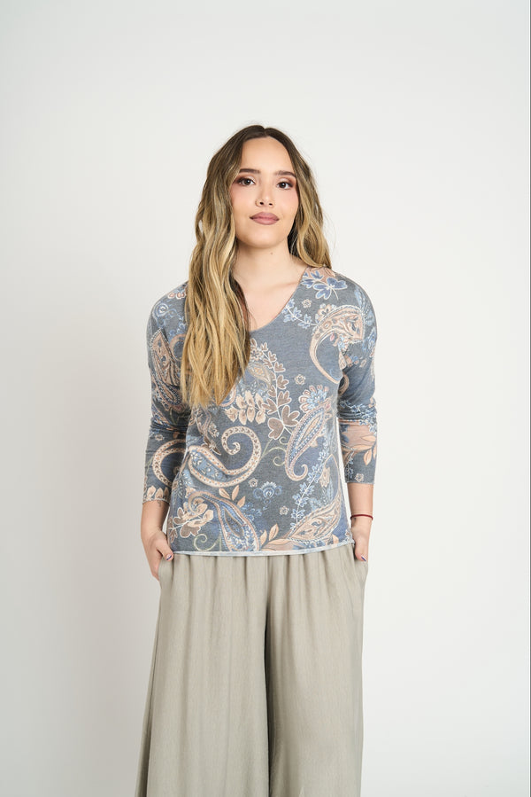 Polera Mujer Perla Navy Lineatre