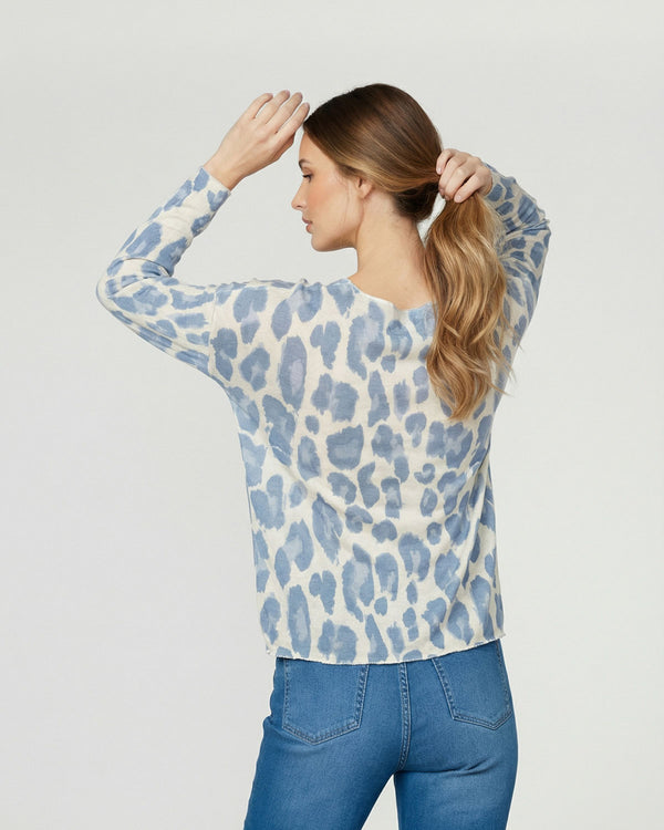 Polera Mujer Livia Regular Cuello en V Manga larga Jeans Lineatre