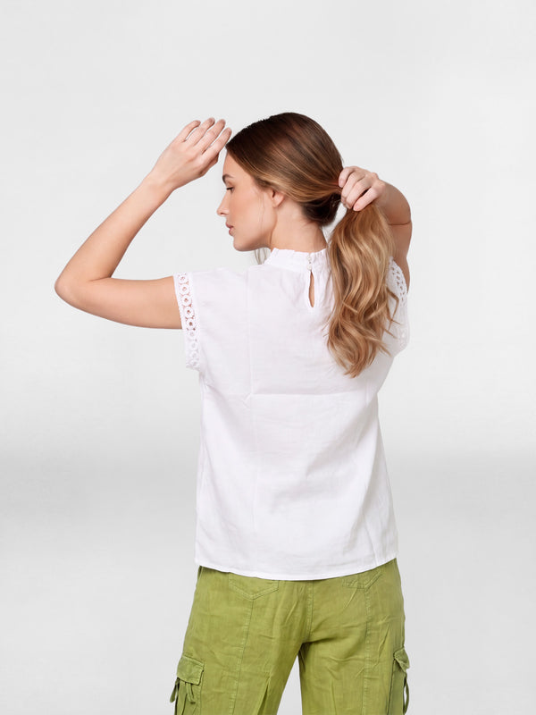 Polera Mujer Valentina Sin manga Blanco Lineatre