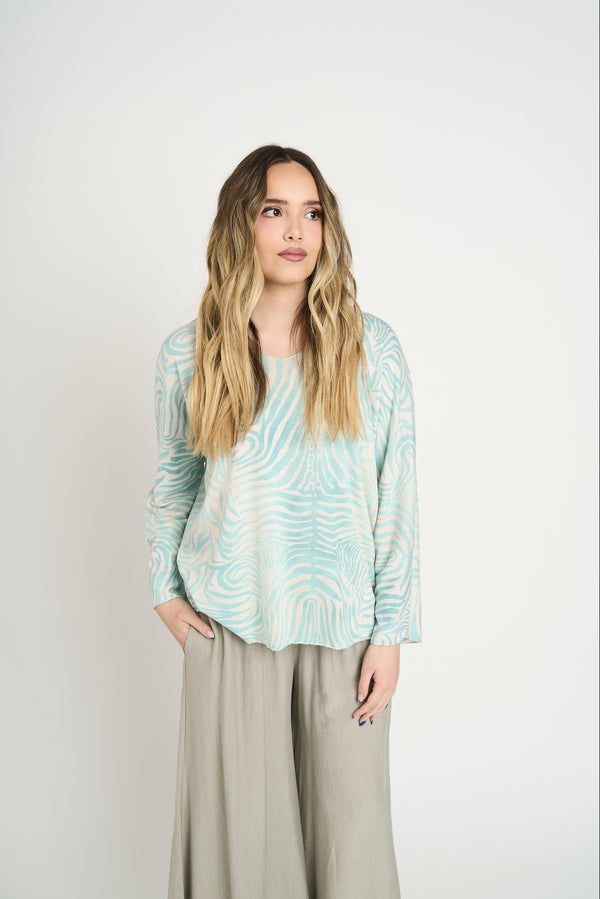 Polera Mujer Trinidad Agua Lineatre