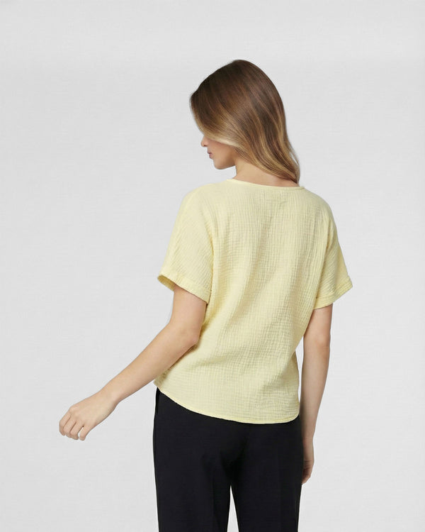 Polera Mujer Clarissa Relaxed Amarillo Lineatre