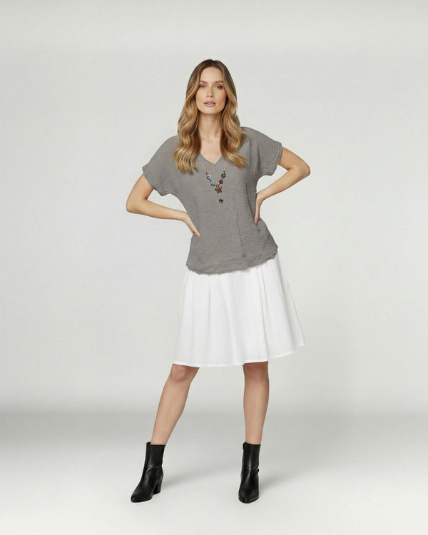 Polera Mujer Clarissa Relaxed Fango Lineatre