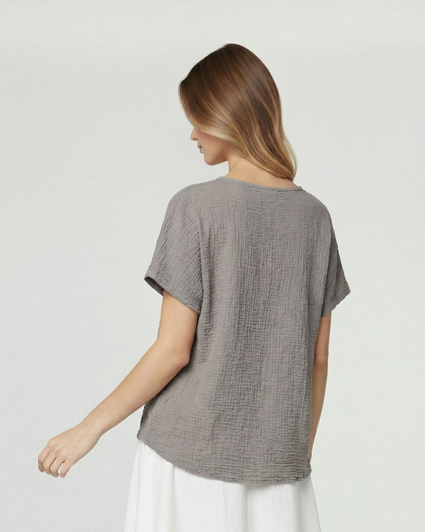 Polera Mujer Clarissa Relaxed Fango Lineatre