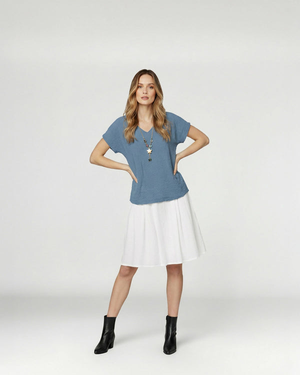 Polera Mujer Clarissa Relaxed Jeans Lineatre