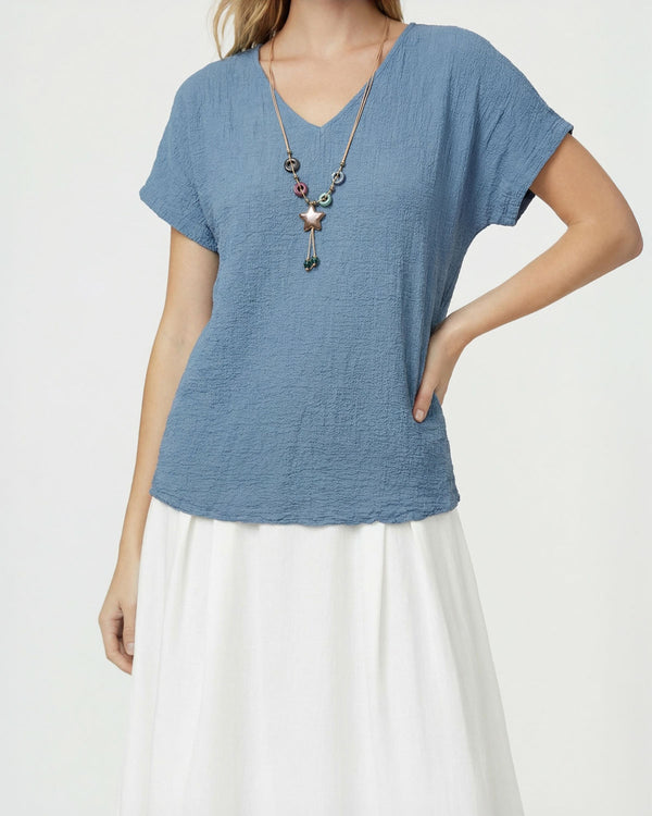 Polera Mujer Clarissa Relaxed Jeans Lineatre