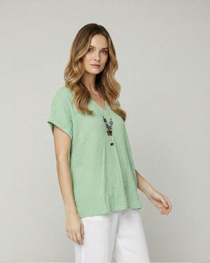 Polera Mujer Clarissa Relaxed Menta Lineatre