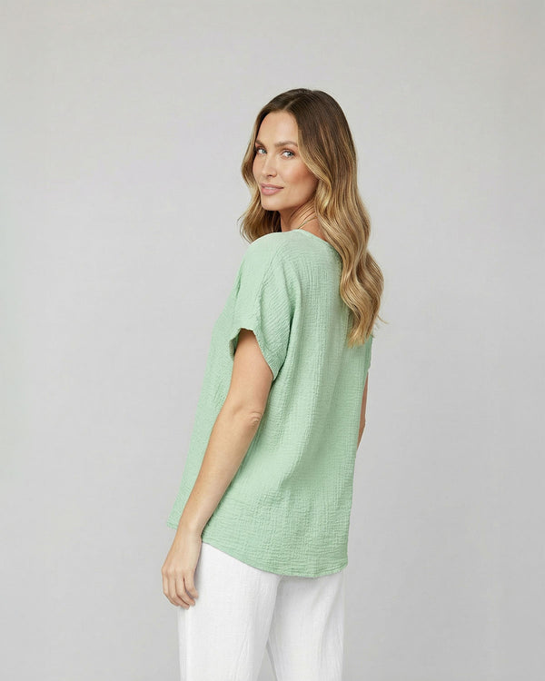 Polera Mujer Clarissa Relaxed Menta Lineatre