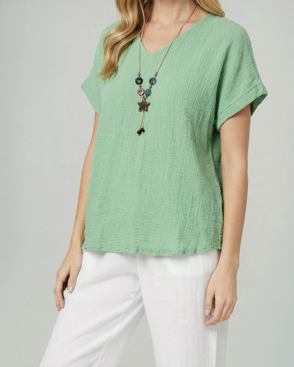 Polera Mujer Clarissa Relaxed Menta Lineatre