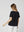 Polera Mujer Clarissa Relaxed Cuello en V Manga corta Negro Lineatre