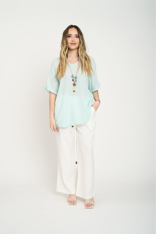 Polera Mujer Elisa Manga corta Agua Lineatre