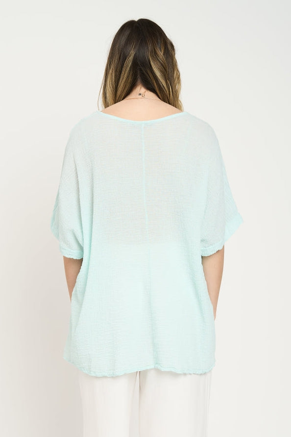 Polera Mujer Elisa Manga corta Agua Lineatre