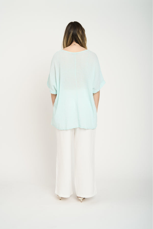 Polera Mujer Elisa Manga corta Agua Lineatre