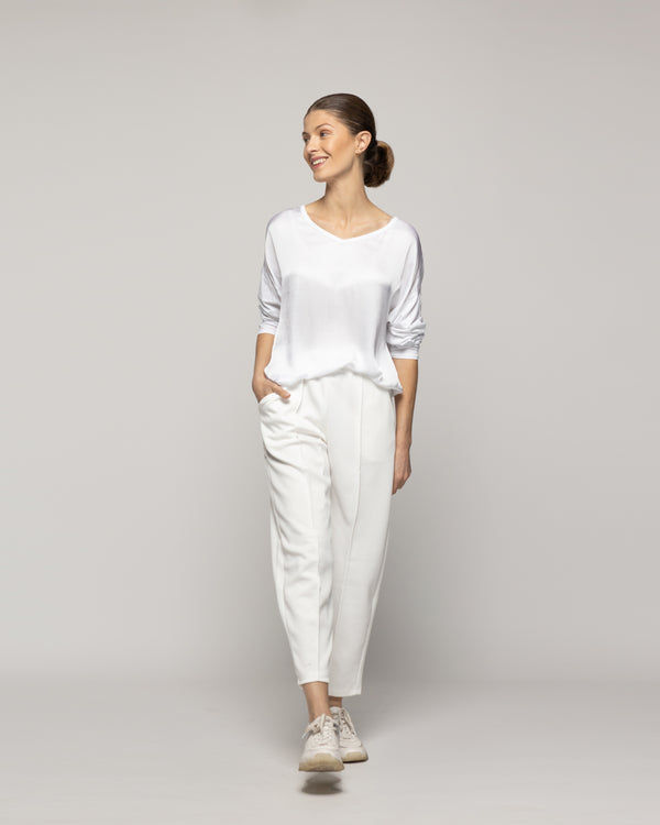 Polera Mujer Oba Manga Larga Blanca Lineatre