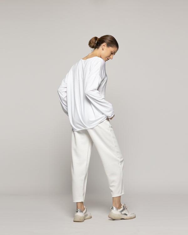 Polera Mujer Oba Manga Larga Blanca Lineatre