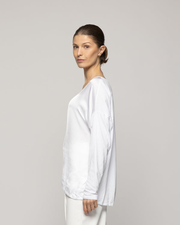 Polera Mujer Oba Manga Larga Blanca Lineatre