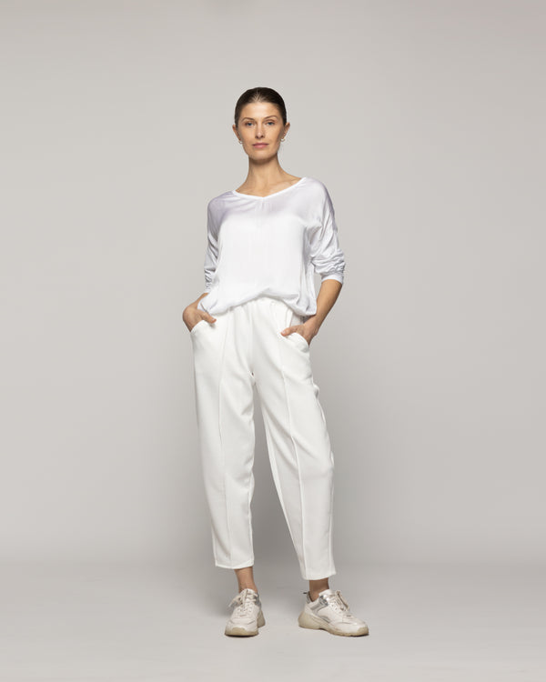 Polera Mujer Oba Manga Larga Blanca Lineatre