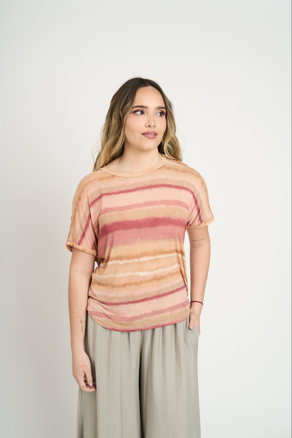 Polera Mujer Adriana Manga corta Rosa Lineatre