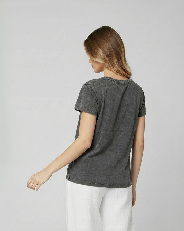 Polera Mujer Olinda Gris Oscuro Bordada Con Brillos Lineatre