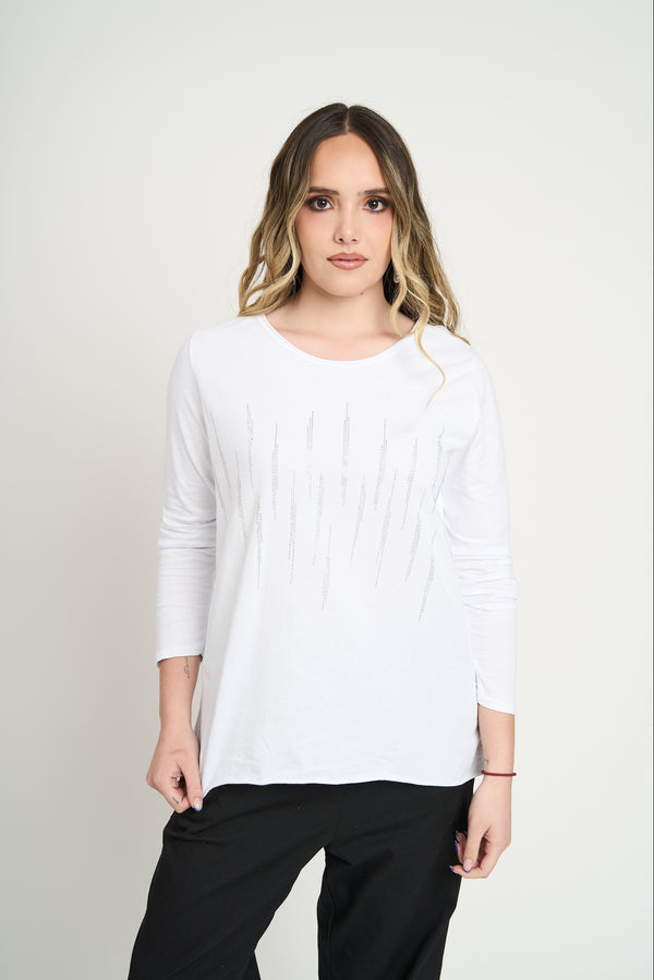 Polera Mujer Elena Blanco Lineatre