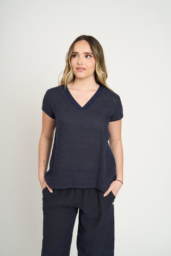 Polera Mujer Stella Azul Lineatre