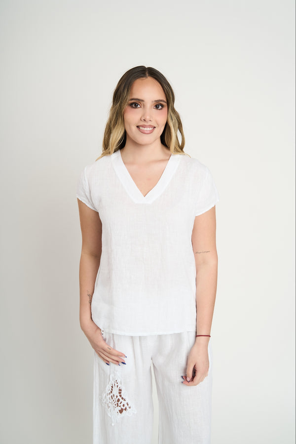 Polera Mujer Stella Blanco Lineatre