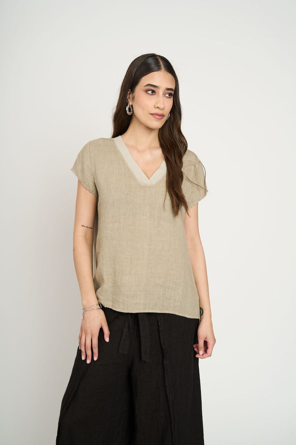Polera Mujer Stella Fango Lineatre