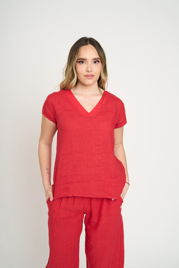 Polera Mujer Stella Rojo Lineatre