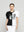 Polera Mujer Ofelia Manga Corta Con Estampado Mariposa Brillante Blanca Y Negra Lineatre