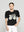 Polera Mujer Ofelia Manga Corta Con Estampado De Margaritas Negra Lineatre