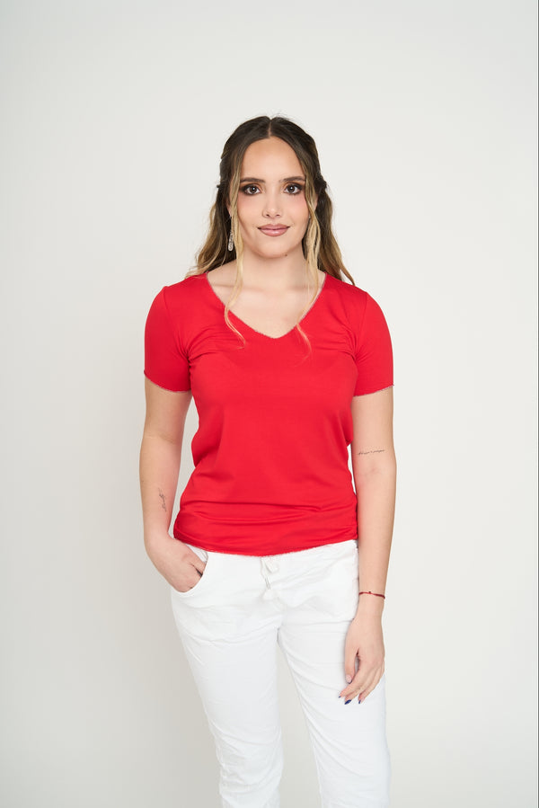 Polera Mujer Paola Rojo Lineatre